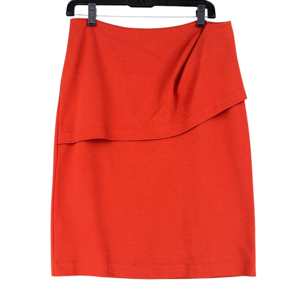 Cabi Orange Overlay Textured Pencil‎ Skirt Style 3099 Size 8